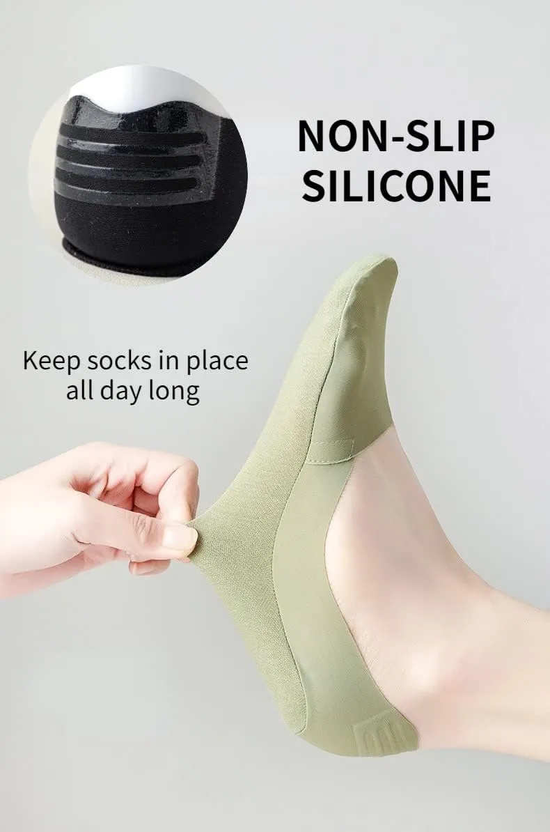 10/20 Pairs No Show Socks for Women Non-slip Low Cut Liner Socks Invisible Ice Silk Socks