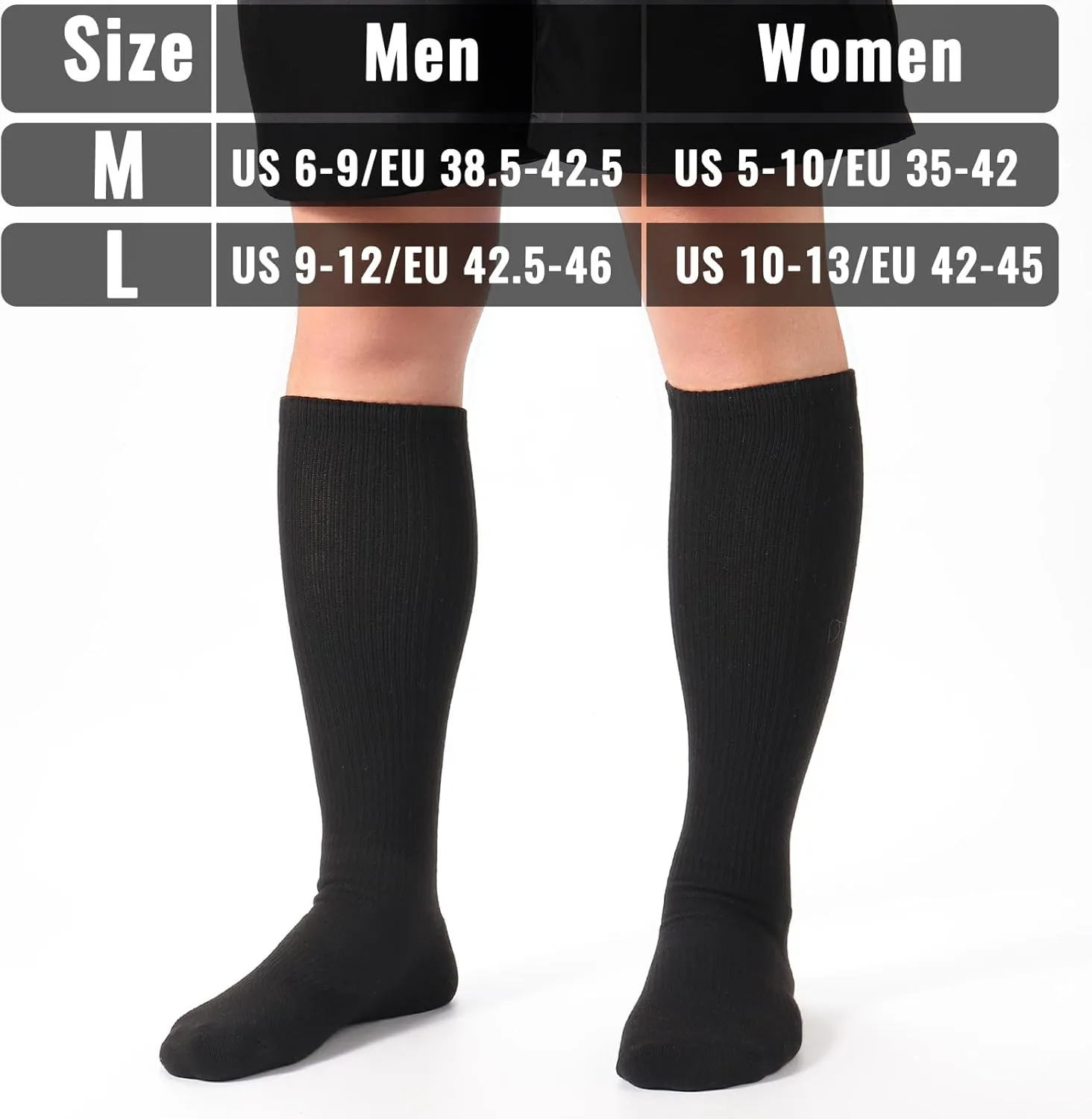 3 Pairs Over the Calf Socks for Men Women Cushioned Work Boot Socks Knee High Tube Socks