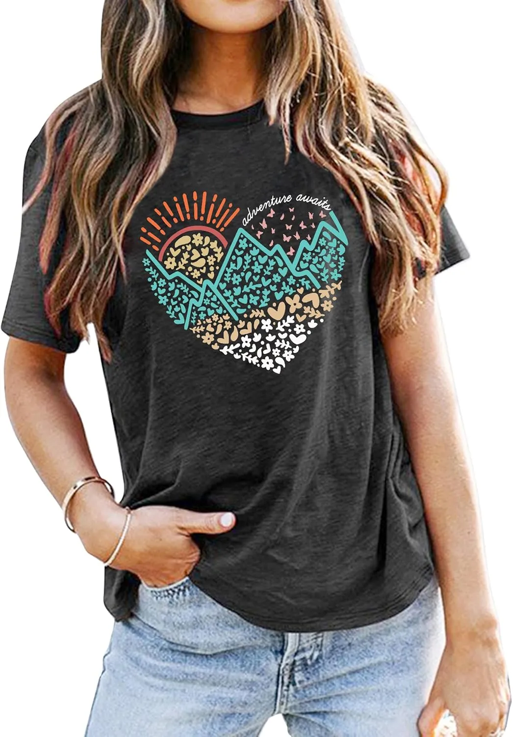 Adventure Tshirt Women Mountain Shirts Hiking Graphic Tees Summer Outdoor Casual Vacation Tops