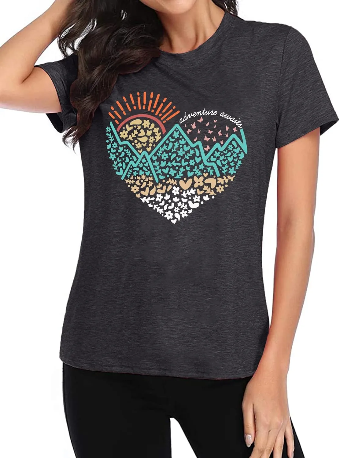 Adventure Tshirt Women Mountain Shirts Hiking Graphic Tees Summer Outdoor Casual Vacation Tops