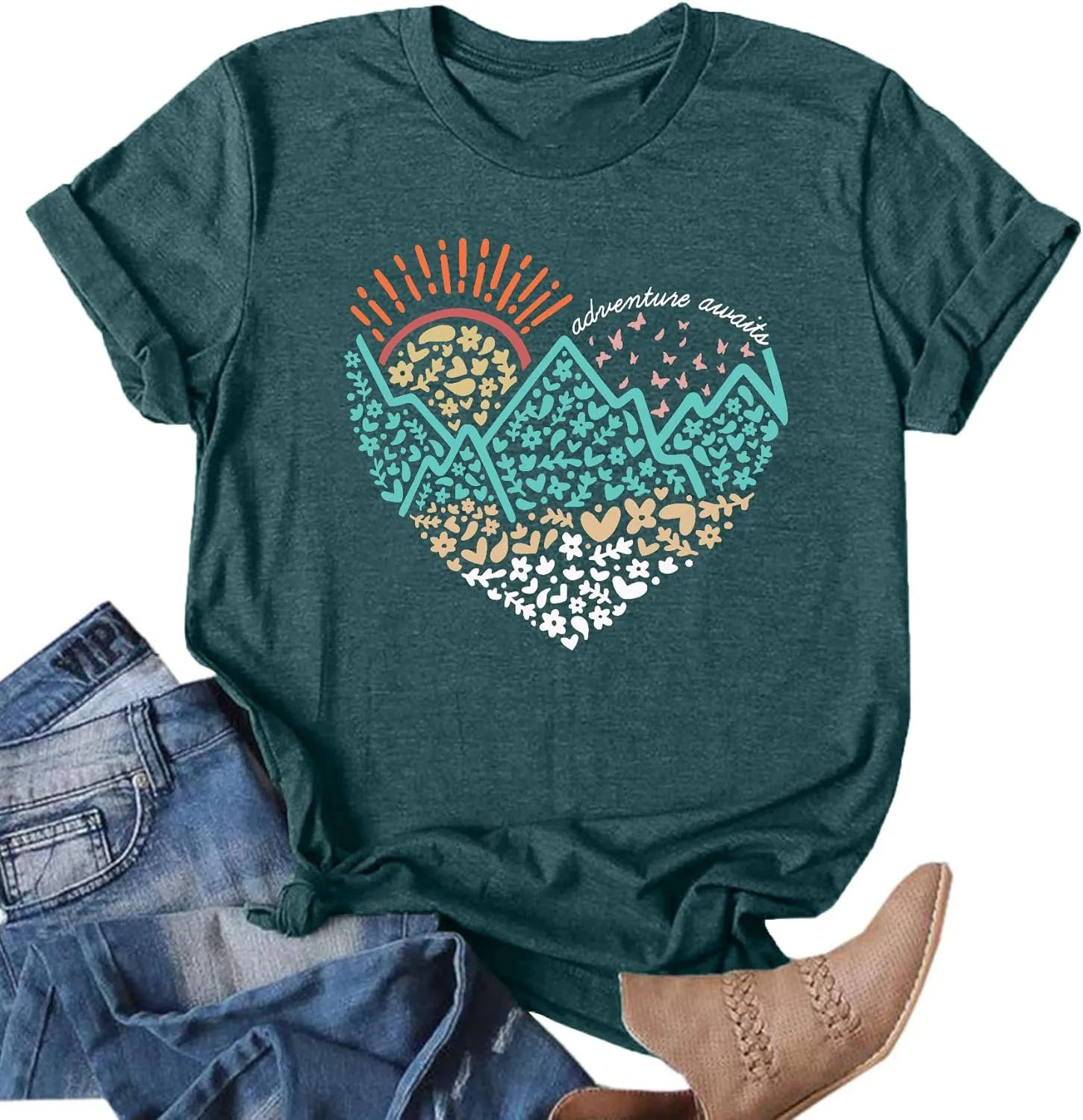 Adventure Tshirt Women Mountain Shirts Hiking Graphic Tees Summer Outdoor Casual Vacation Tops