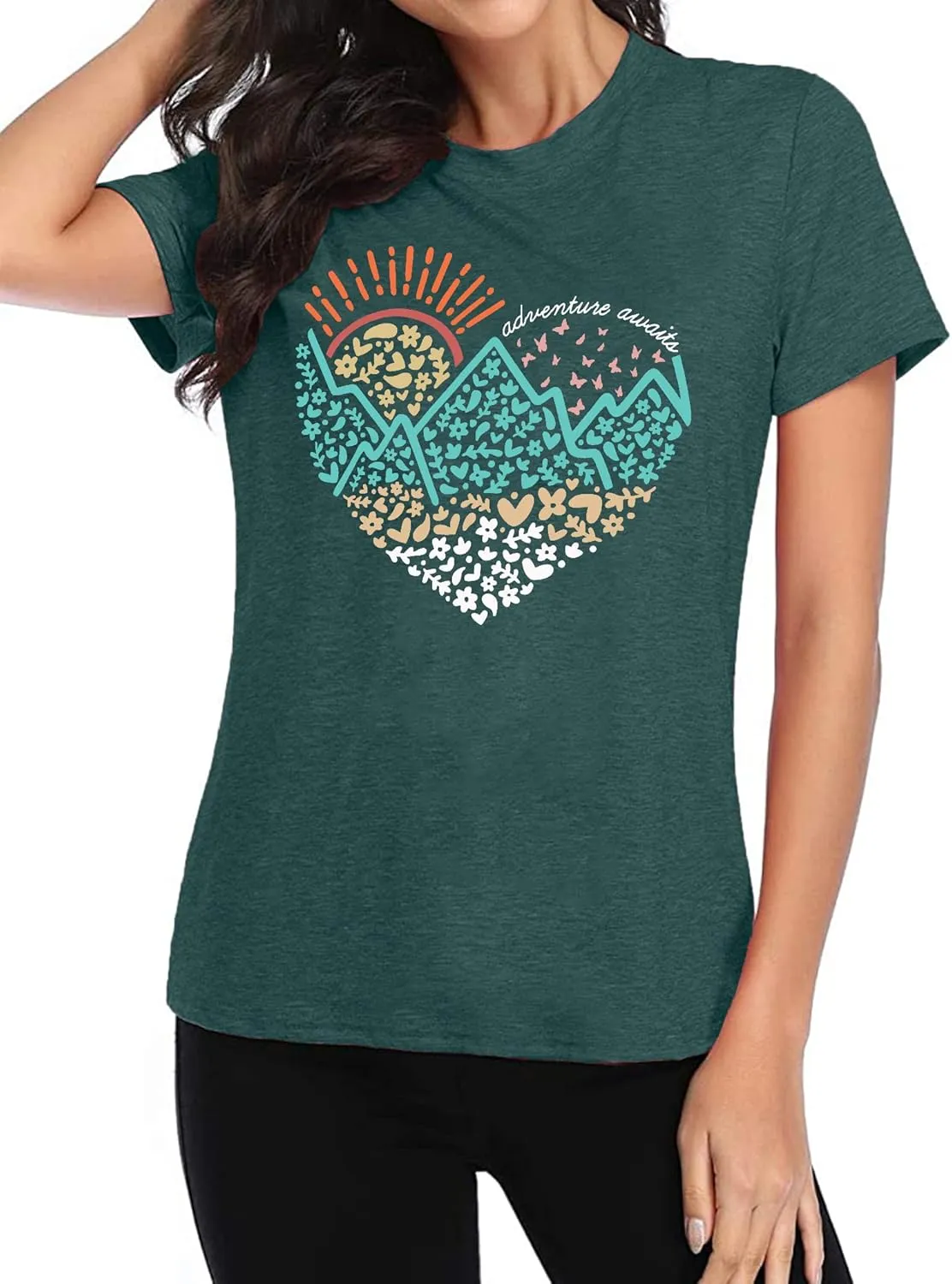 Adventure Tshirt Women Mountain Shirts Hiking Graphic Tees Summer Outdoor Casual Vacation Tops