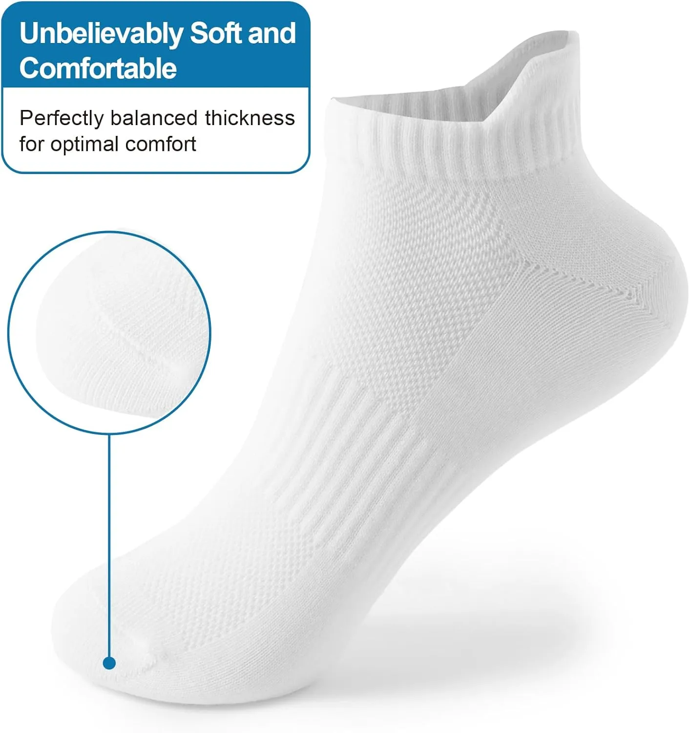 Ankle Socks for Women, Running Athletic Socks with Heel Tab Low Cut Sports No Show Socks