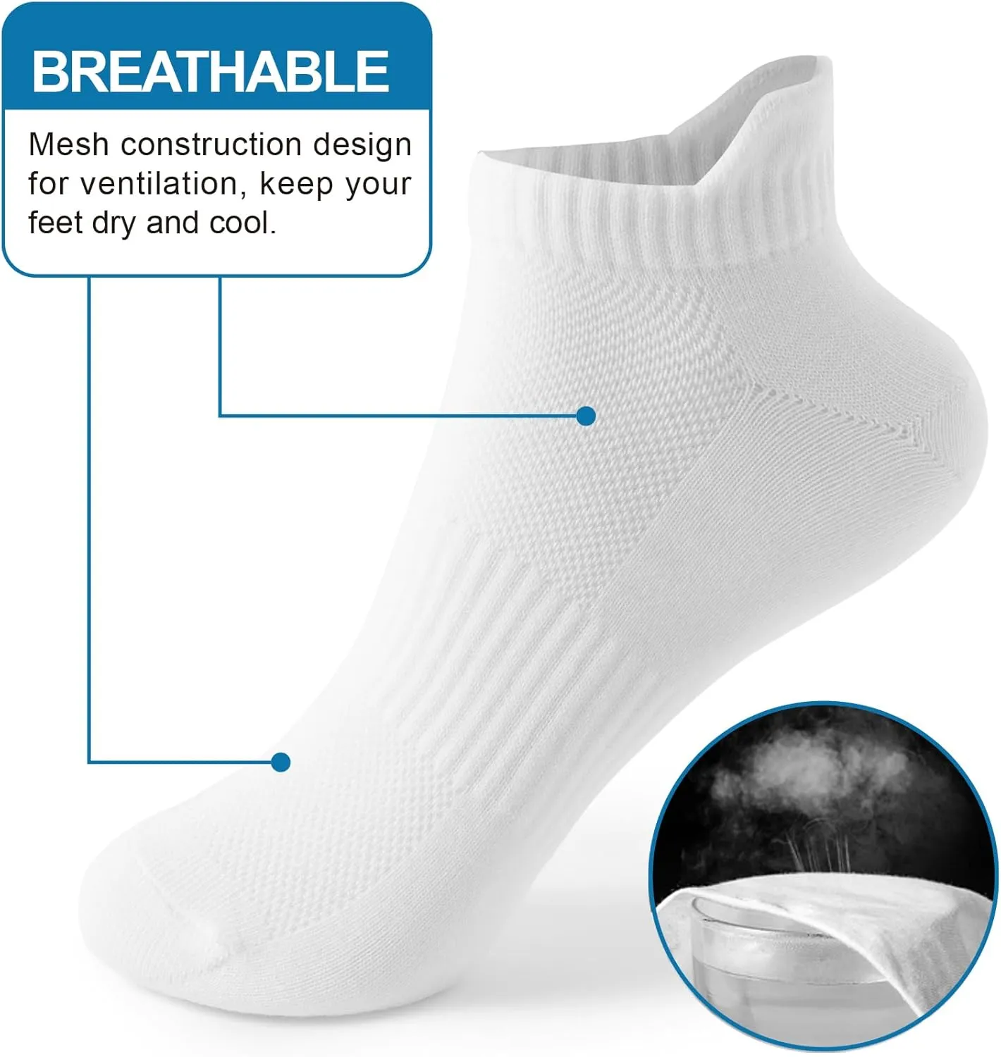Ankle Socks for Women, Running Athletic Socks with Heel Tab Low Cut Sports No Show Socks