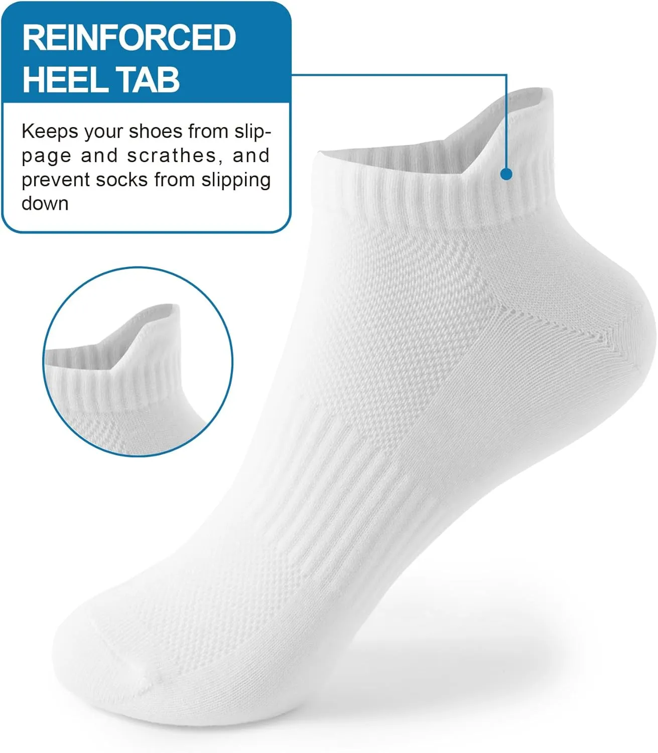 Ankle Socks for Women, Running Athletic Socks with Heel Tab Low Cut Sports No Show Socks
