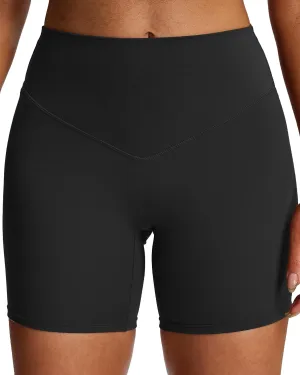 Aoxjox Breeze Workout Biker Shorts for Women Tummy Control High Waisted Exercise Athletic Gym Running Yoga Short 6"