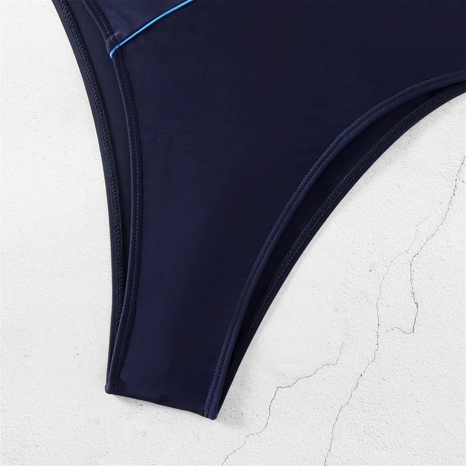 Athletic Swimsuits for Women Tummy Control One Piece Bathing Suits Color Block Backless Slimming Swimwear