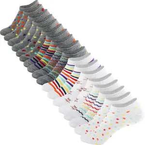 AURUZA 9 Pairs No Show Socks Womens Low Cut Running Athletic Fashion Ankle Sock For Women Invisible Liner Socks