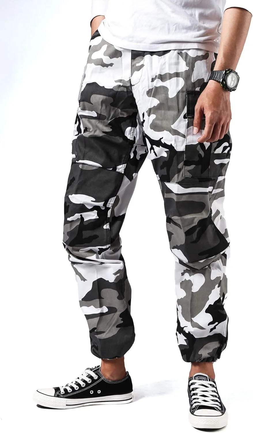 BACKBONE Mens Casual Camouflage Cargo Pants Army Military BDU Pants