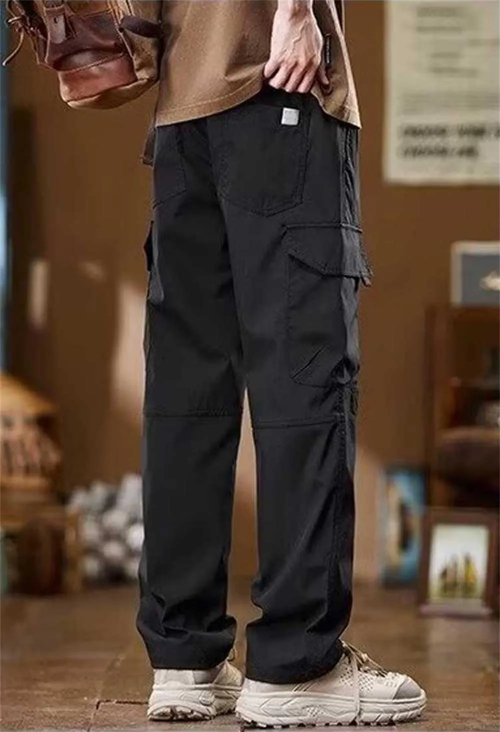 Banana Bucket Men's Casual Cargo Pants Workout Stretch Sweatpants Hiking Drawstring Tactical Pants with Multi Pockets
