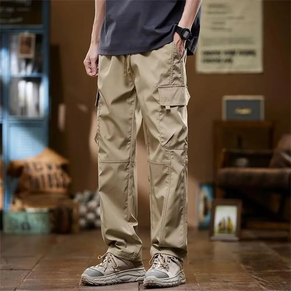 Banana Bucket Men's Casual Cargo Pants Workout Stretch Sweatpants Hiking Drawstring Tactical Pants with Multi Pockets