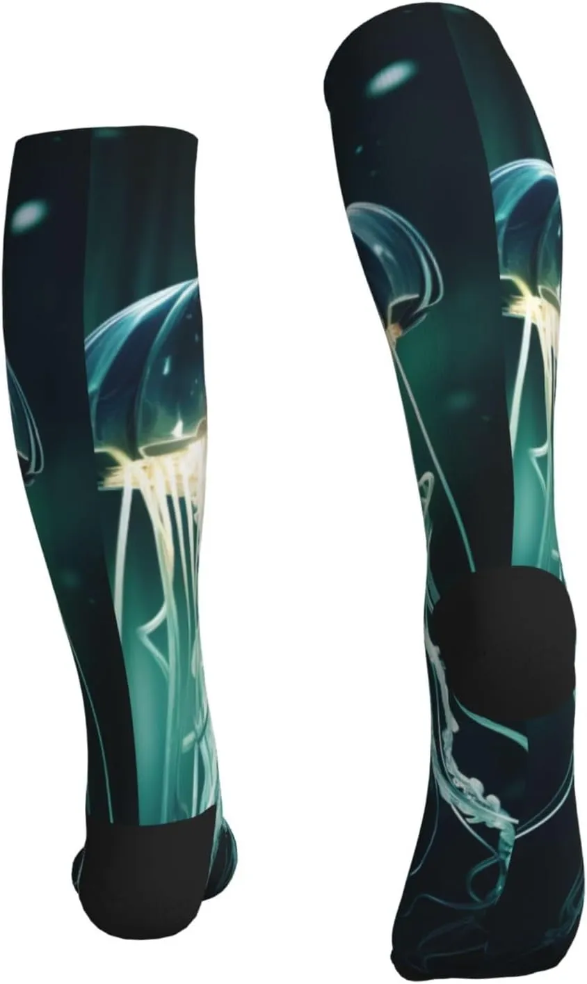 Beautiful Jellyfish Print Circulation Compression Socks For Plantar Fasciitis Edema And Post Surgery