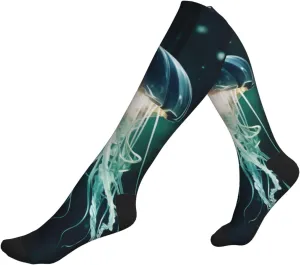 Beautiful Jellyfish Print Circulation Compression Socks For Plantar Fasciitis Edema And Post Surgery