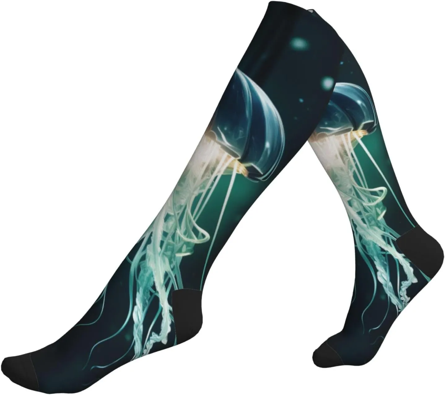 Beautiful Jellyfish Print Circulation Compression Socks For Plantar Fasciitis Edema And Post Surgery