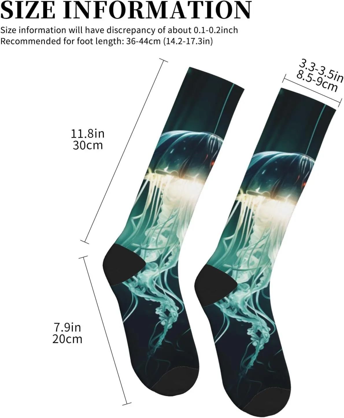 Beautiful Jellyfish Print Circulation Compression Socks For Plantar Fasciitis Edema And Post Surgery