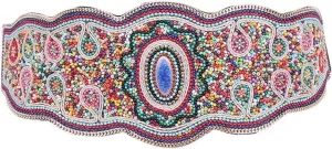 Bohemian Belts for Women Wide Stretch Elastic Waist Belt Body Chain Handmade Beaded Flower Adjustable Belt