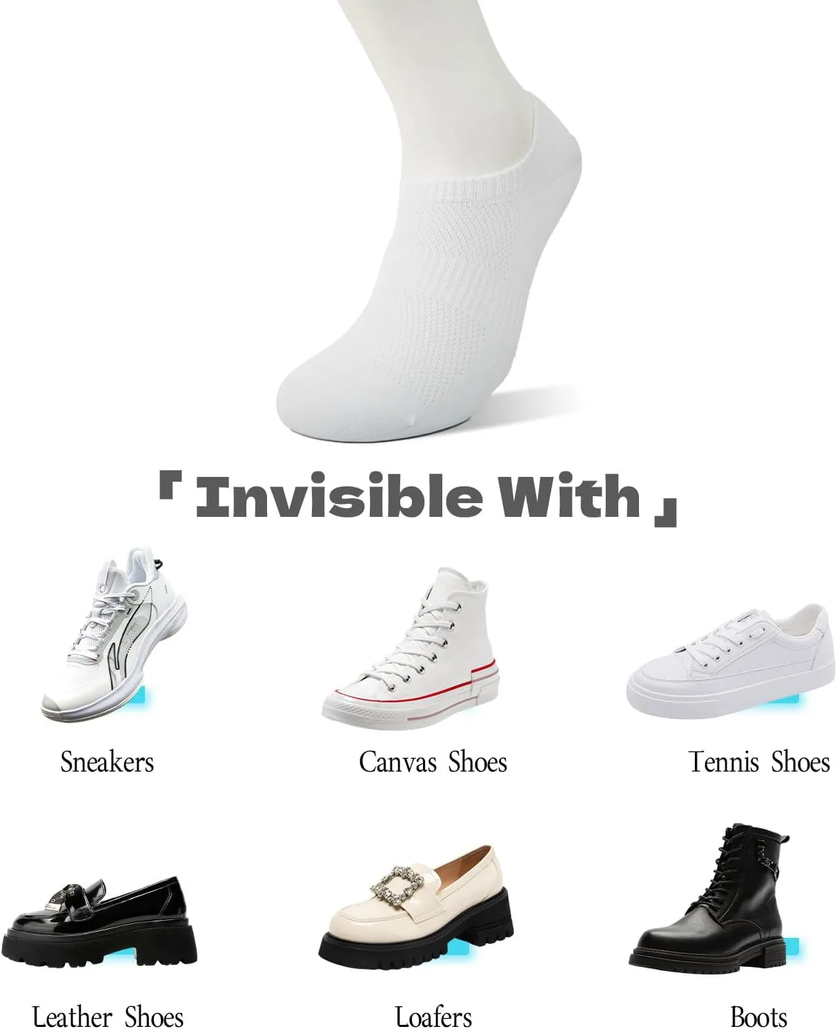Breathable Mesh No Show Socks Cotton Athletics Casual Low Cut Boat Socks for Men and Women 6-12 Pairs