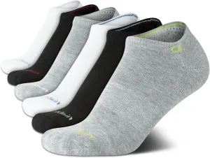 Calvin Klein Boys' No Show Socks - 6 Pack Stretch Performance Cushioned Comfort Low Cut Athletic Socks with Arch Support