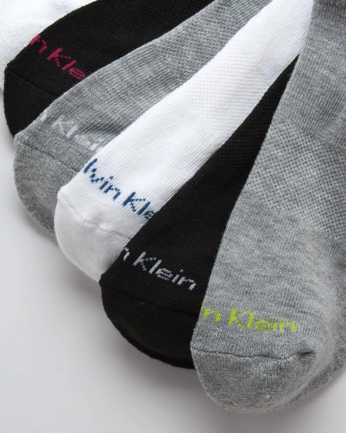 Calvin Klein Boys' No Show Socks - 6 Pack Stretch Performance Cushioned Comfort Low Cut Athletic Socks with Arch Support