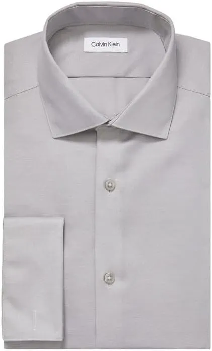 Calvin Klein Men's Dress Shirt Slim Fit Non Iron Solid French Cuff