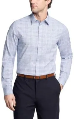 Calvin Klein Men's Dress Shirt Slim Fit Non Iron Stretch Check