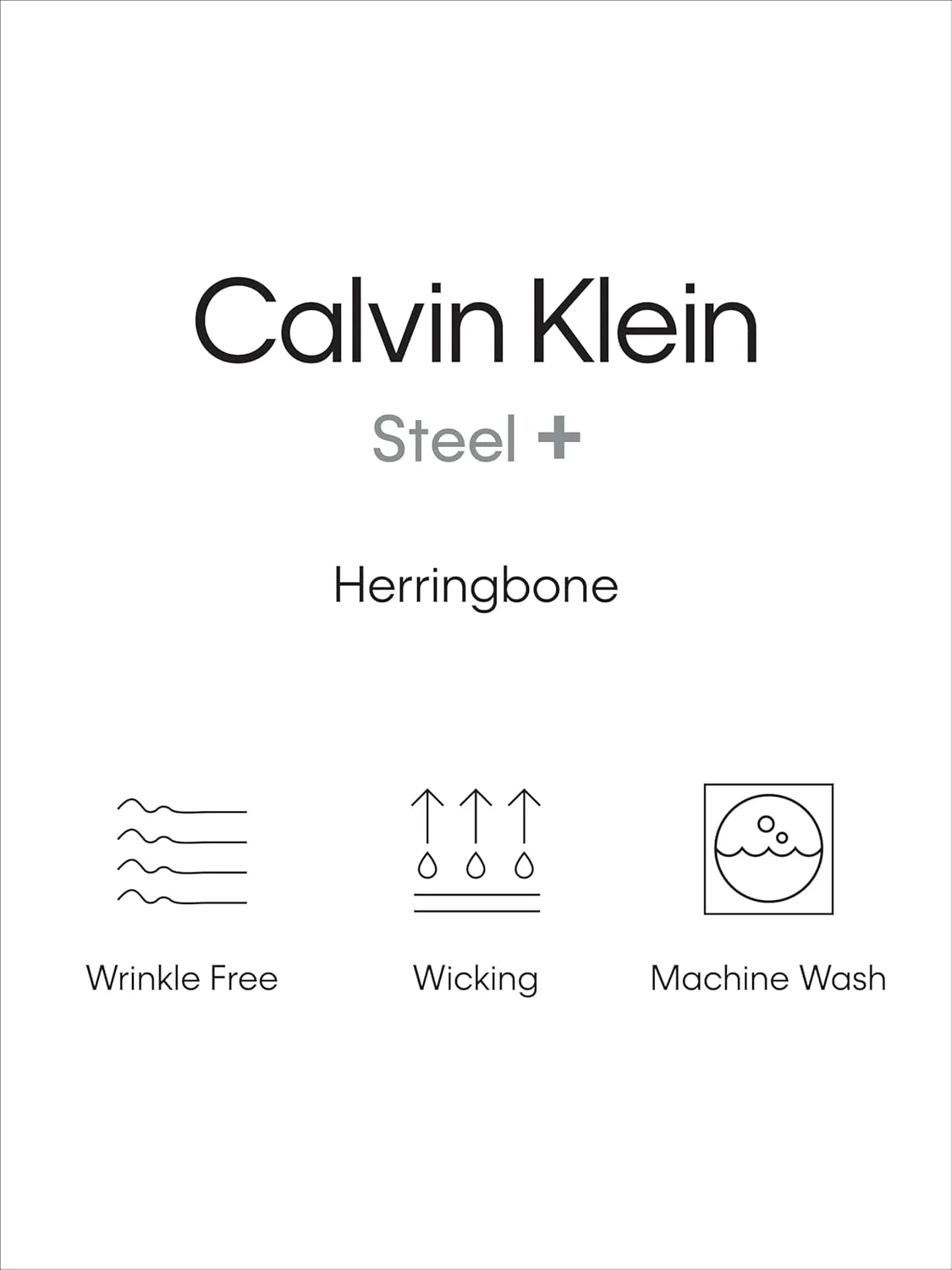 Calvin Klein Men's Regular Fit Non Iron Herringbone Spread Collar Dress Shirt