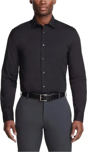 Calvin Klein Men's Regular Fit Non Iron Herringbone Spread Collar Dress Shirt