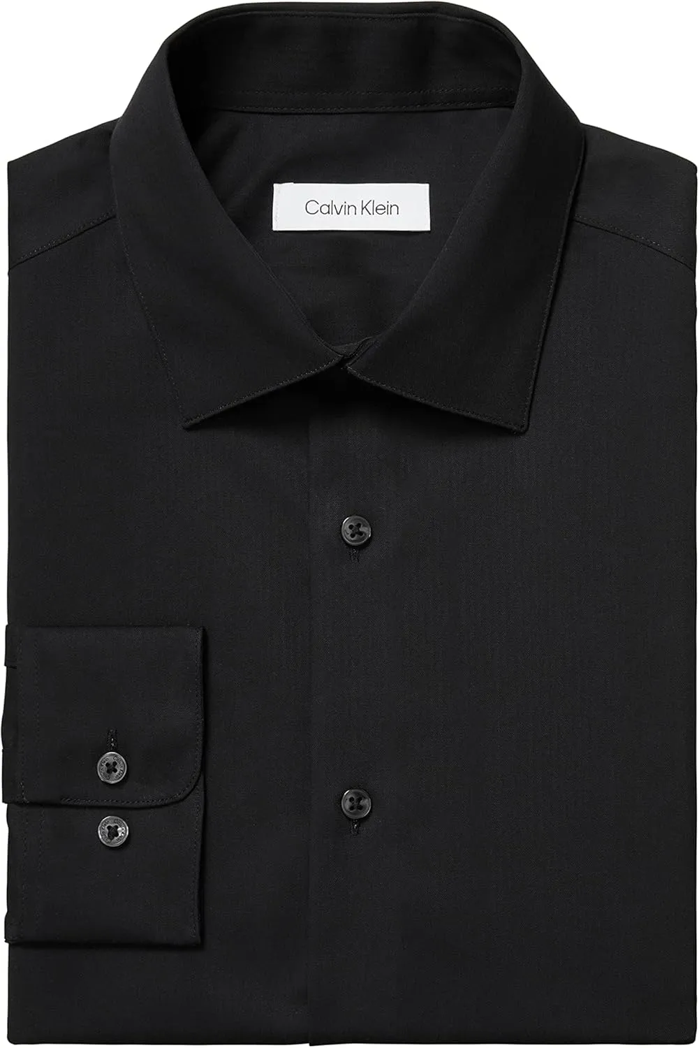 Calvin Klein Men's Regular Fit Non Iron Herringbone Spread Collar Dress Shirt