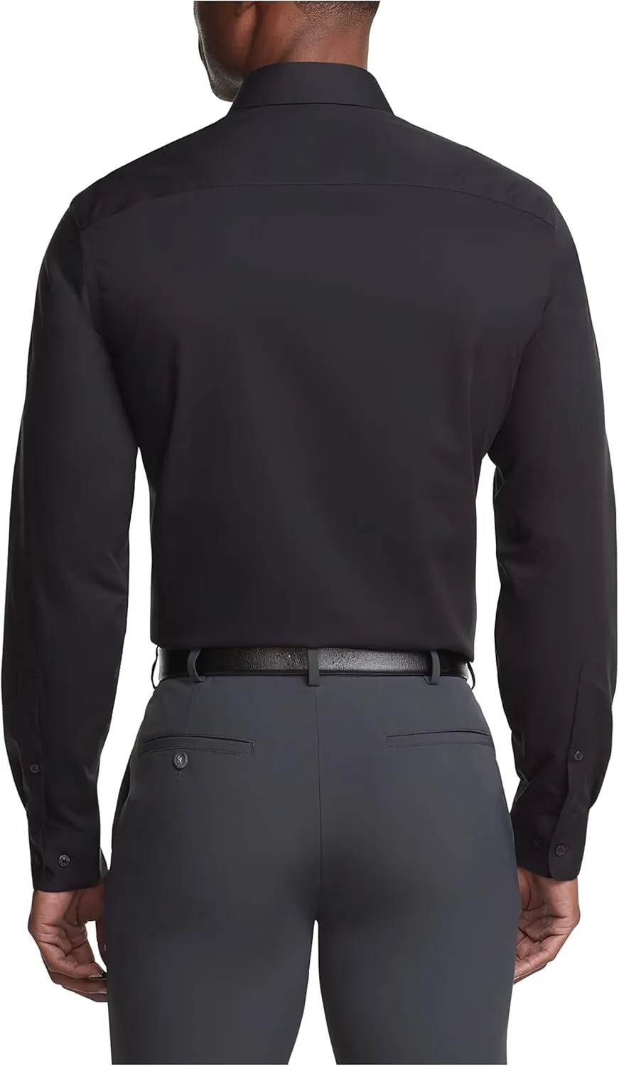 Calvin Klein Men's Regular Fit Non Iron Herringbone Spread Collar Dress Shirt
