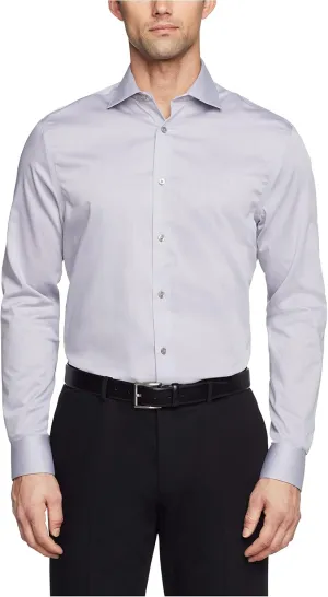 Calvin Klein Men's Regular Fit Non Iron Herringbone Spread Collar Dress Shirt