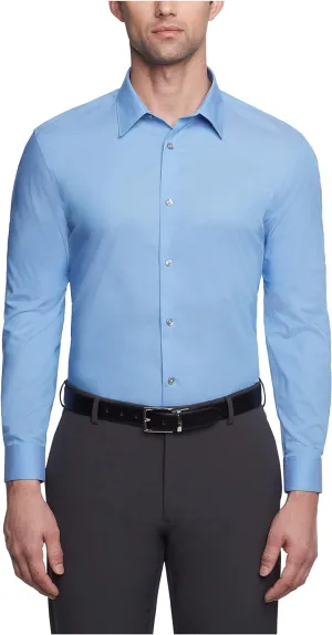 Calvin Klein Men's Slim Fit Non-Iron Herringbone Dress Shirt