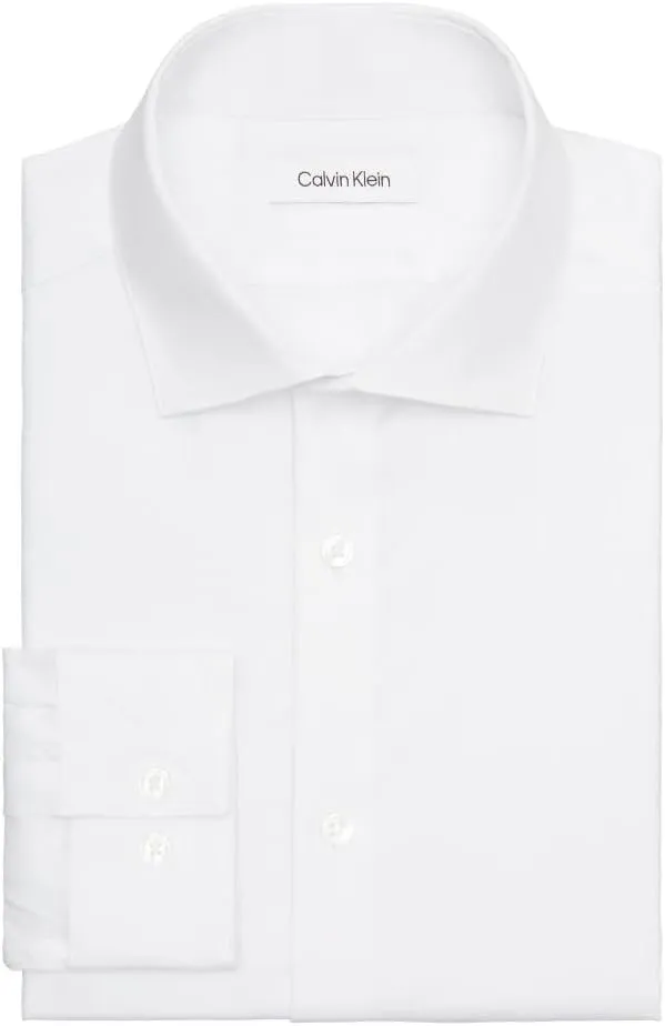 Calvin Klein Men's Slim Fit Non Iron Stretch Solid Dress Shirt