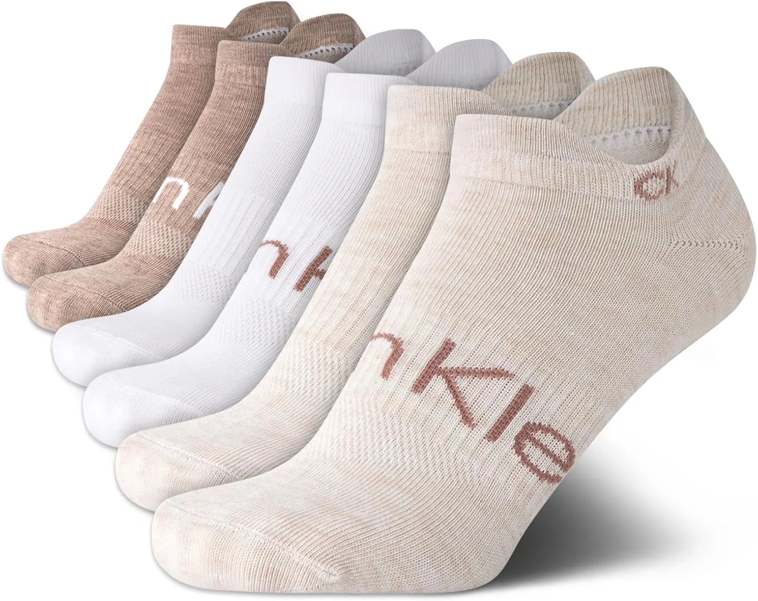 Calvin Klein Women's Low Cut Socks 6 Pack Performance Cushion Comfort No Show Socks - Breathable Athletic Socks for Women4-10