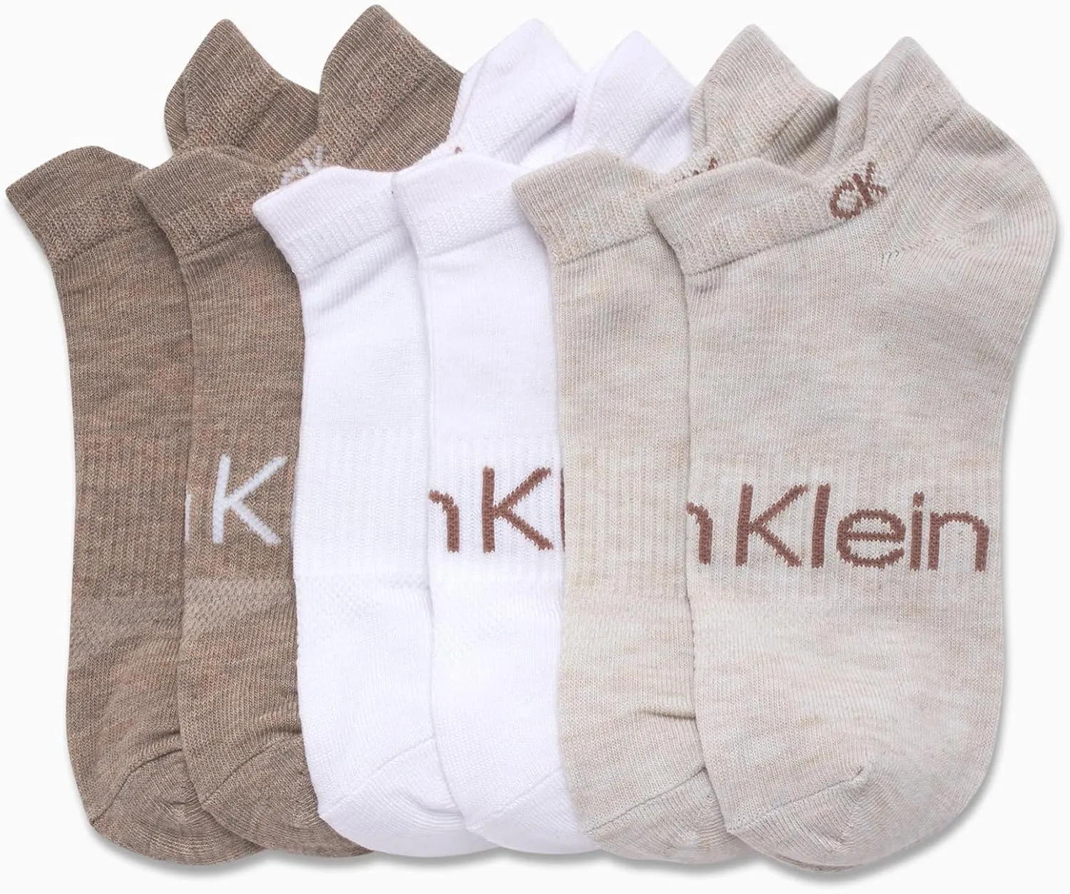 Calvin Klein Women's Low Cut Socks 6 Pack Performance Cushion Comfort No Show Socks - Breathable Athletic Socks for Women4-10