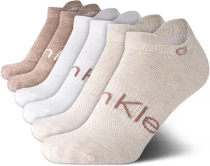 Calvin Klein Women's Low Cut Socks 6 Pack Performance Cushion Comfort No Show Socks - Breathable Athletic Socks for Women4-10