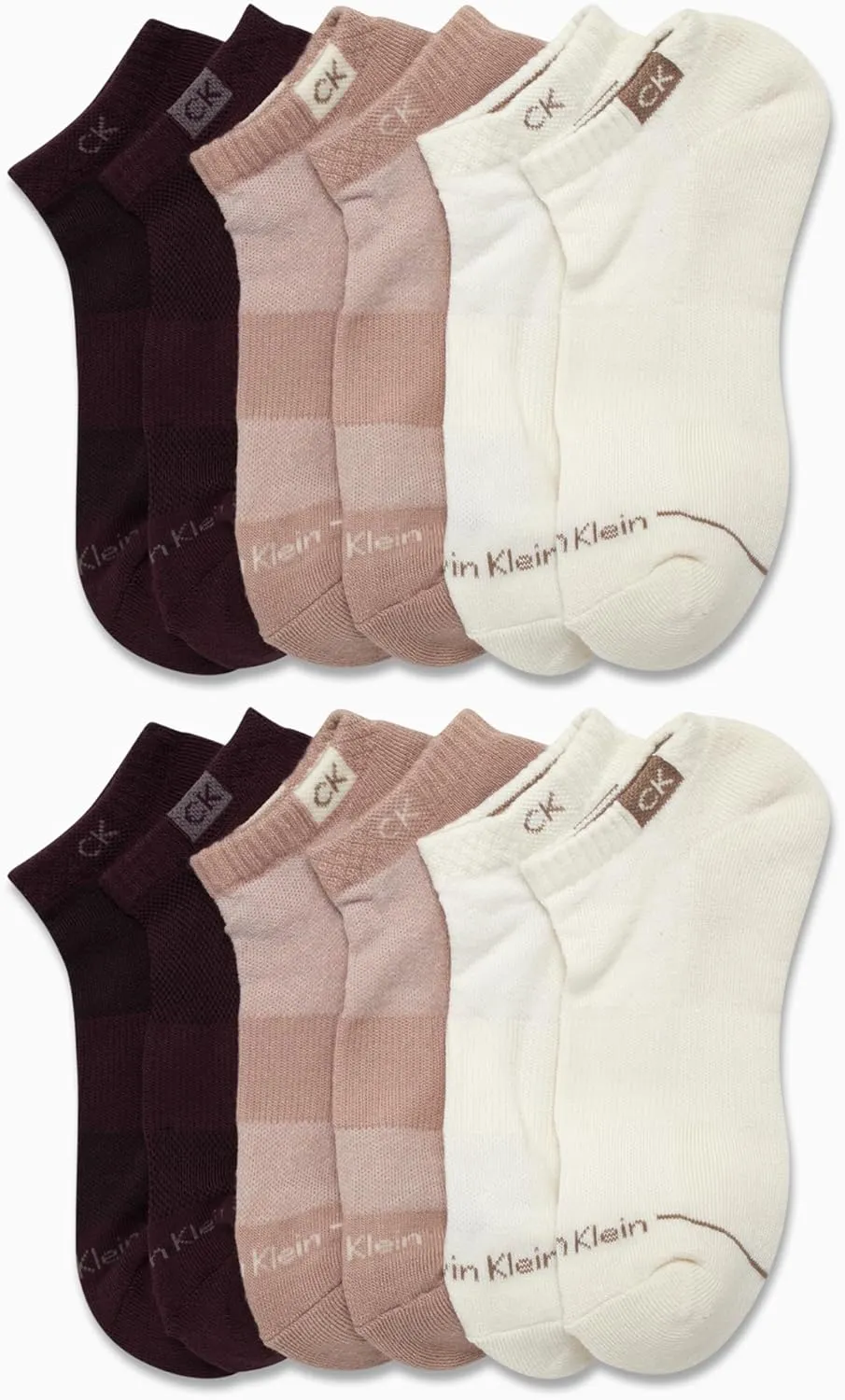 Calvin Klein Women's No Show Socks - 12 Pack Cushioned Comfort Athletic Performance Low Cut Socks for Women (Shoe Size: 4-10)
