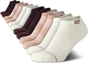 Calvin Klein Women's No Show Socks - 12 Pack Cushioned Comfort Athletic Performance Low Cut Socks for Women (Shoe Size: 4-10)