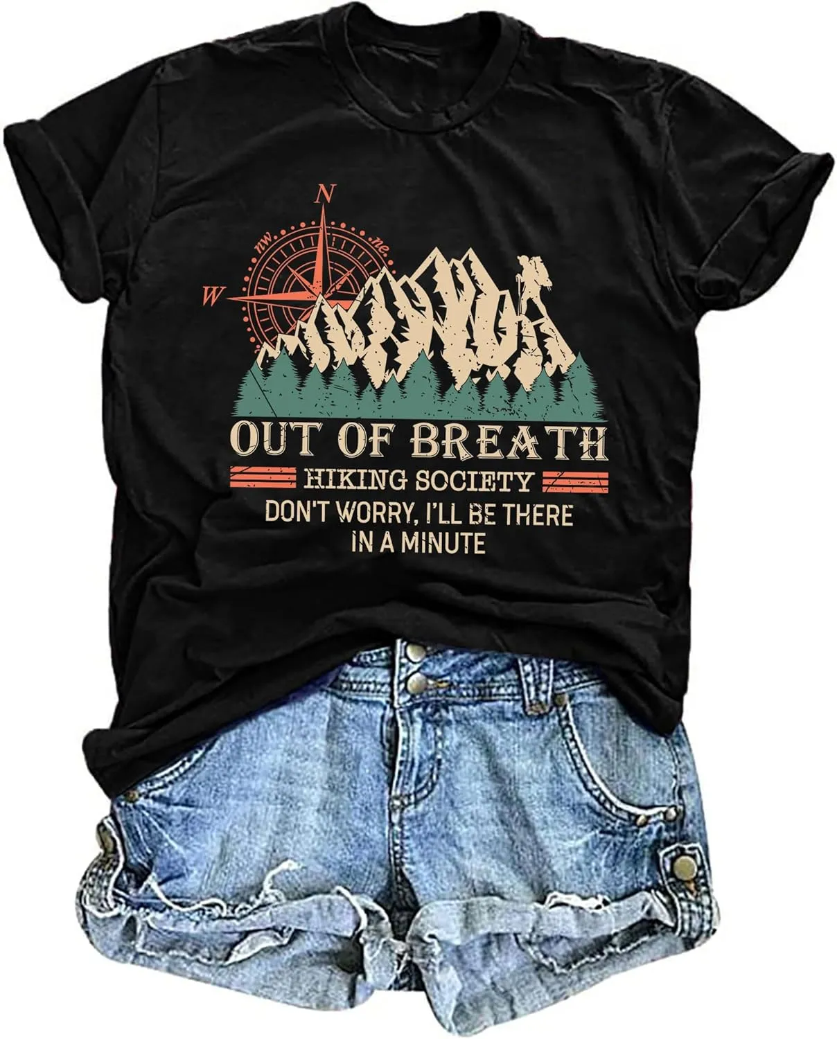 Camping Shirts Women: Camping Mountain Hiking Tshirt Funny Outdoor Graphic Tees Hiking Lovers Tops