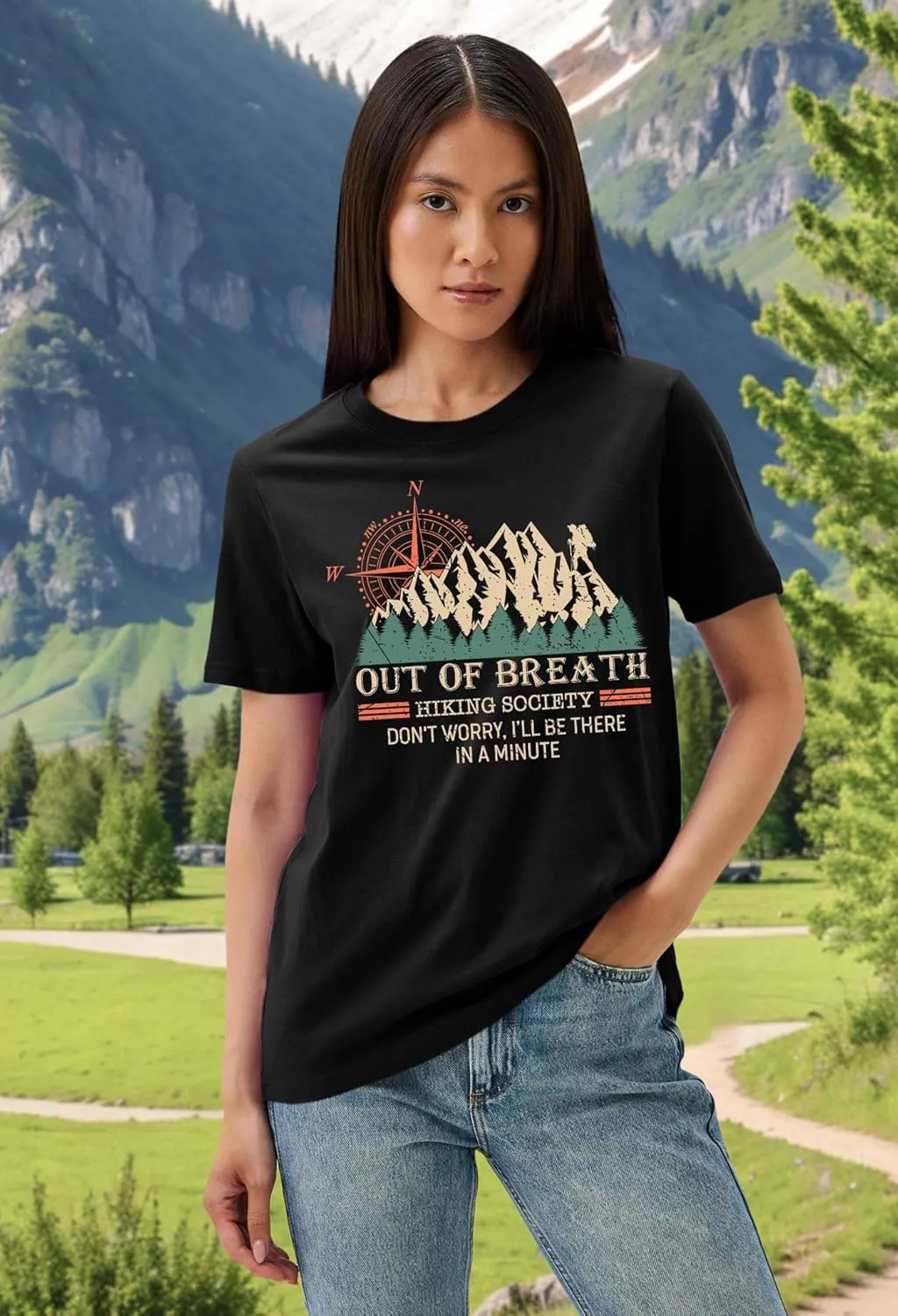 Camping Shirts Women: Camping Mountain Hiking Tshirt Funny Outdoor Graphic Tees Hiking Lovers Tops