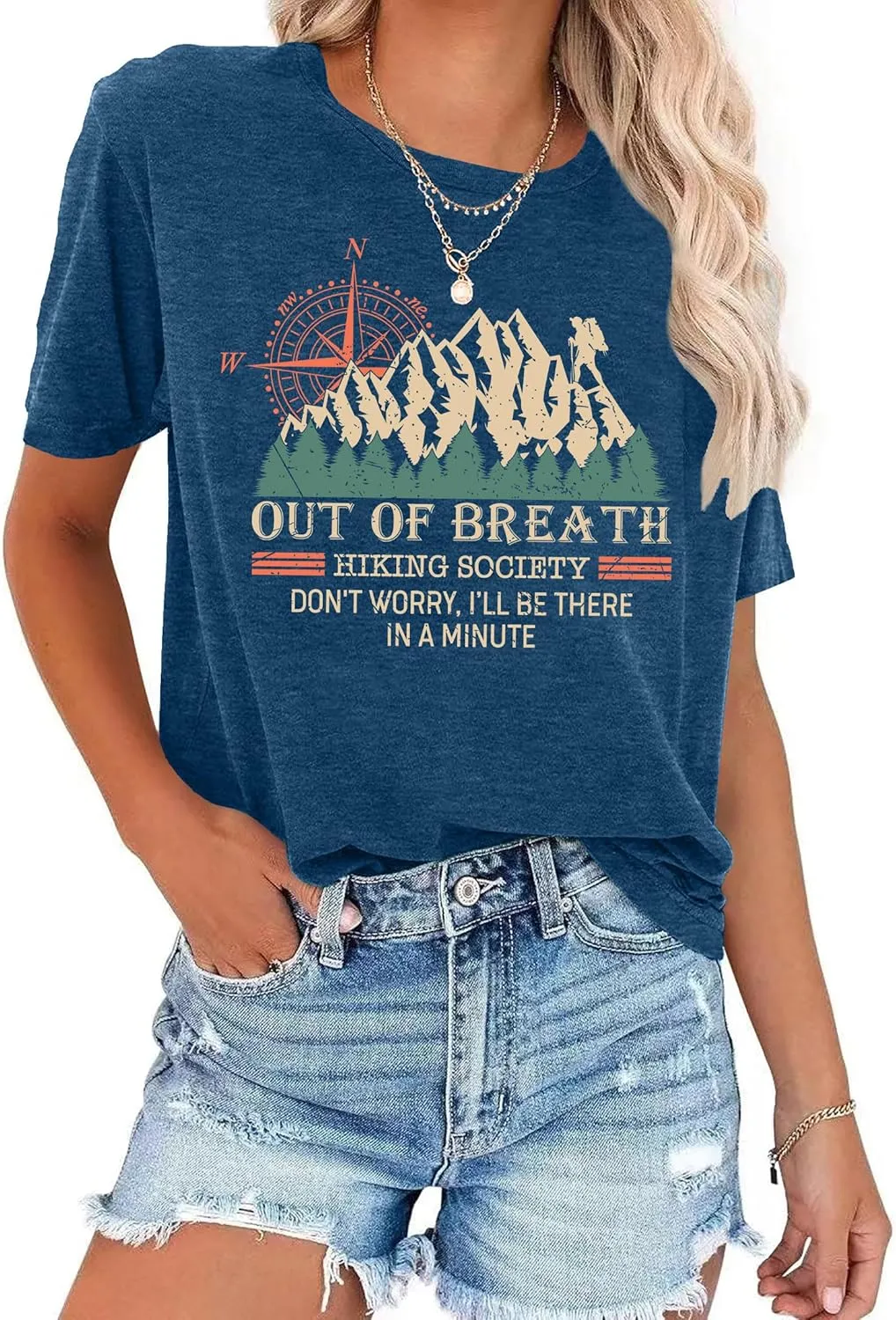Camping Shirts Women: Camping Mountain Hiking Tshirt Funny Outdoor Graphic Tees Hiking Lovers Tops
