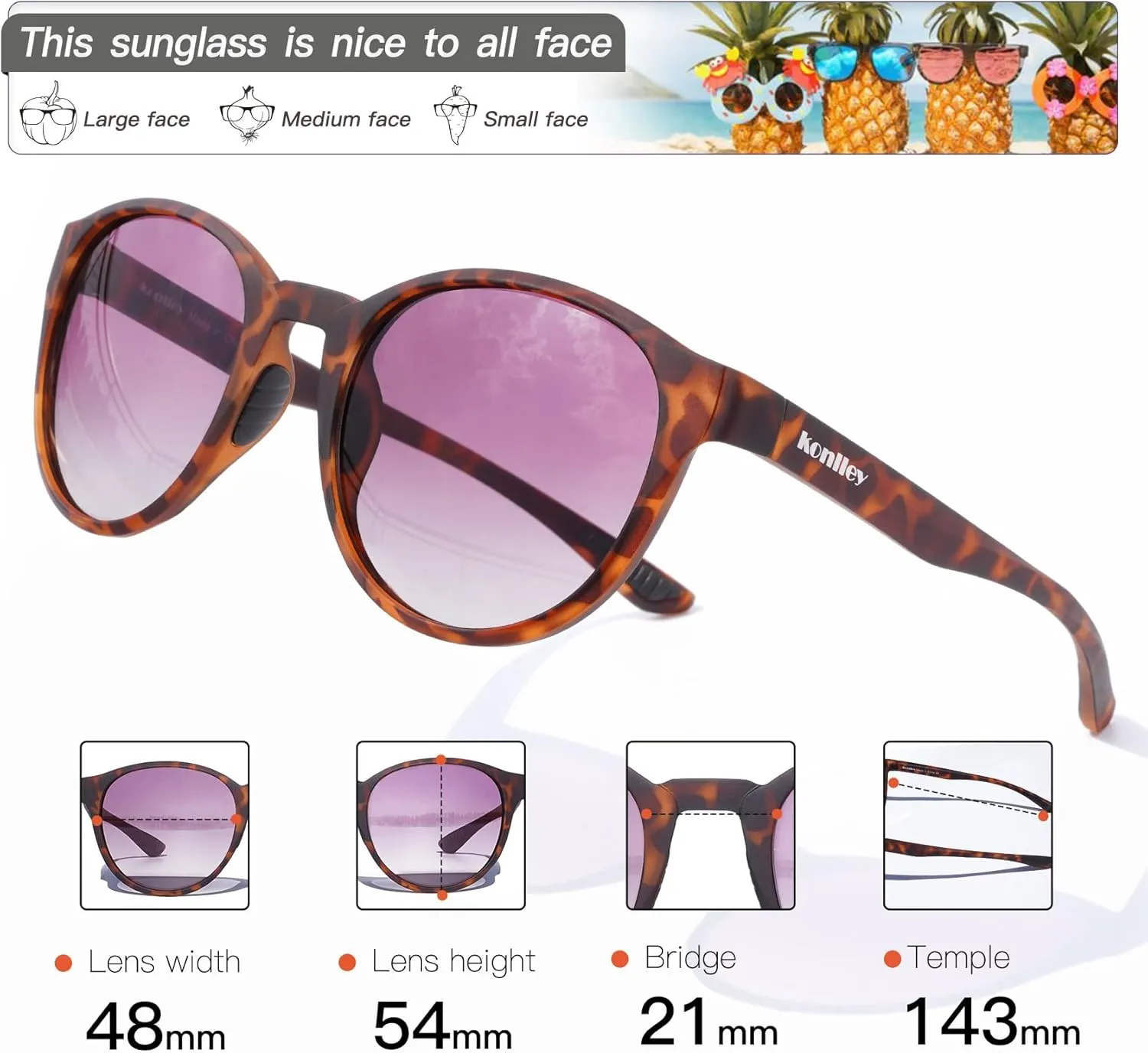 Cat Eye Sunglasses Retro Vintage Eyewear Non-slip Round Sunglasses for Men & Women Polarized/Non-Polarized Lens UV Protection