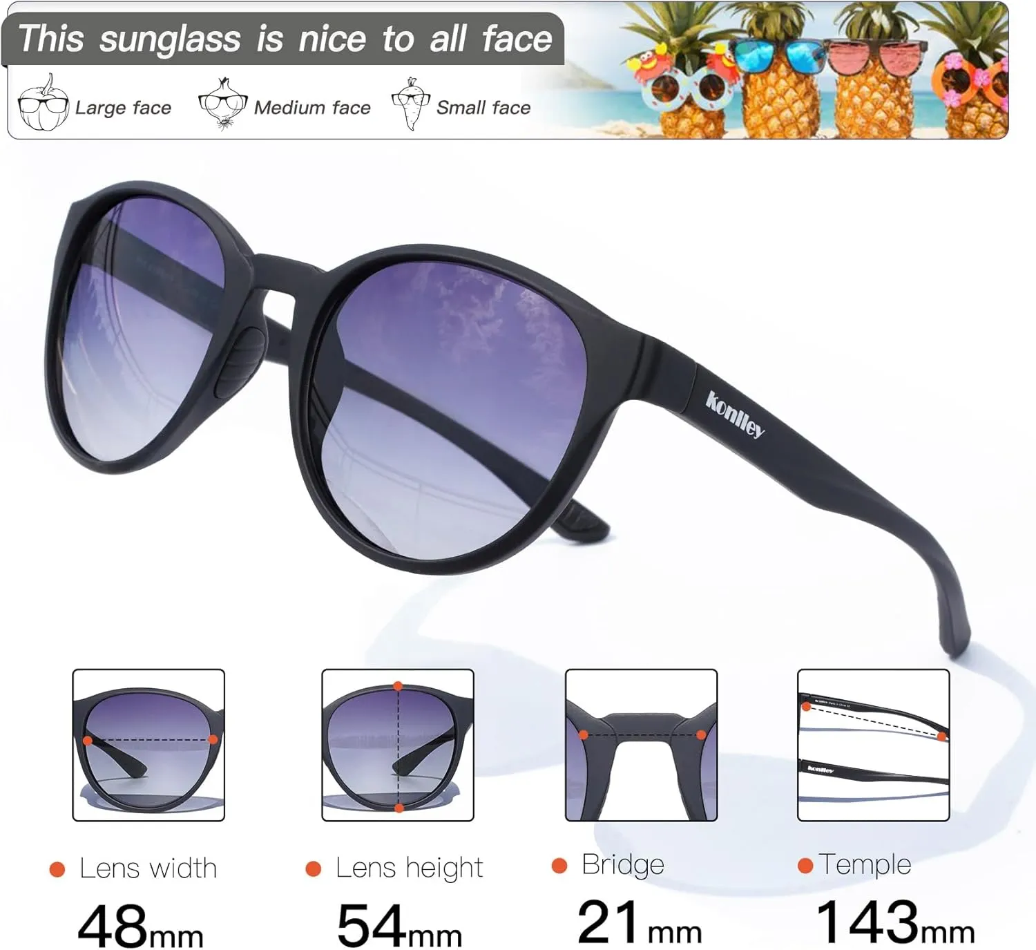 Cat Eye Sunglasses Retro Vintage Eyewear Non-slip Round Sunglasses for Men & Women Polarized/Non-Polarized Lens UV Protection