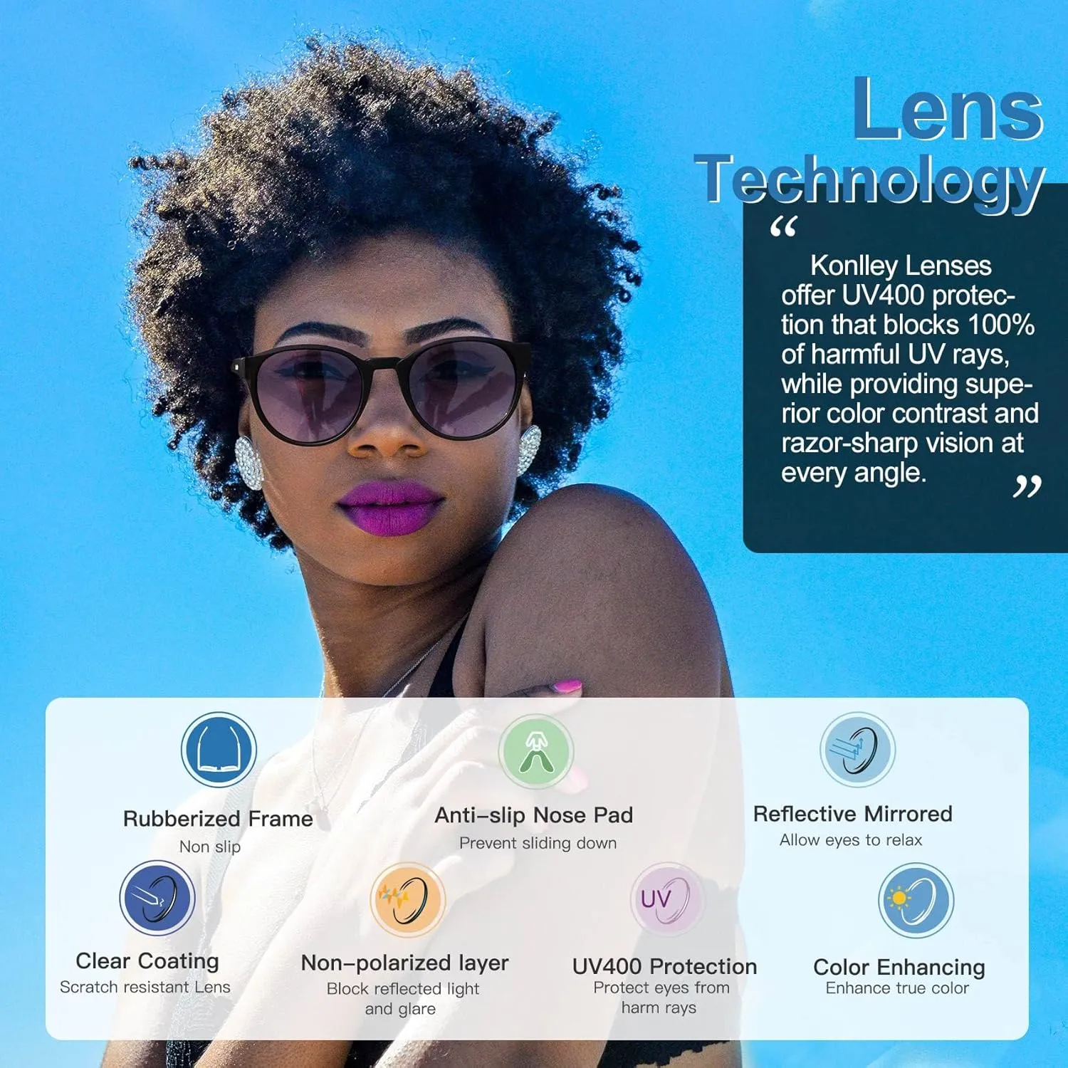 Cat Eye Sunglasses Retro Vintage Eyewear Non-slip Round Sunglasses for Men & Women Polarized/Non-Polarized Lens UV Protection