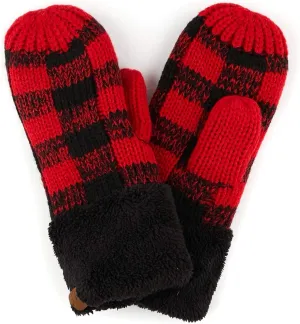 C.C CC Super Thick Fuzzy Fleeced Lined Warm Winter Knitted Mittens Gloves