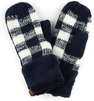 C.C CC Super Thick Fuzzy Fleeced Lined Warm Winter Knitted Mittens Gloves