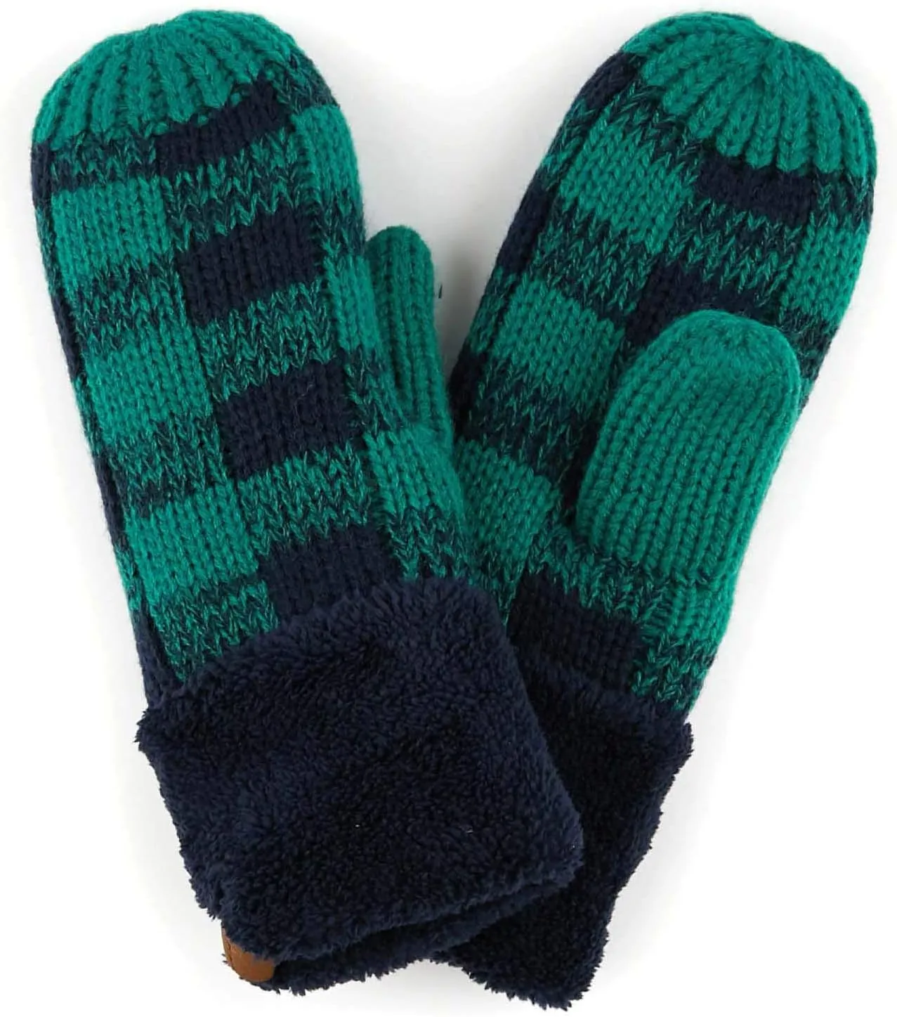 C.C CC Super Thick Fuzzy Fleeced Lined Warm Winter Knitted Mittens Gloves