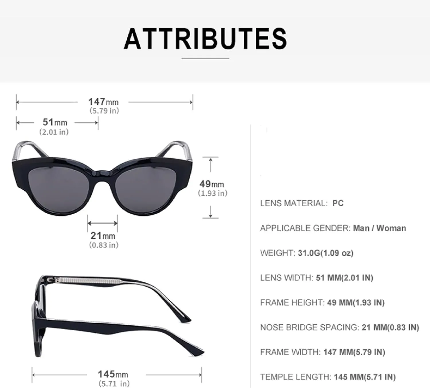 Classic Cat Eye Round Sunglasses Men Luxury Stylish Driving Eyewear Vintage Outdoor for Ladies Uv400