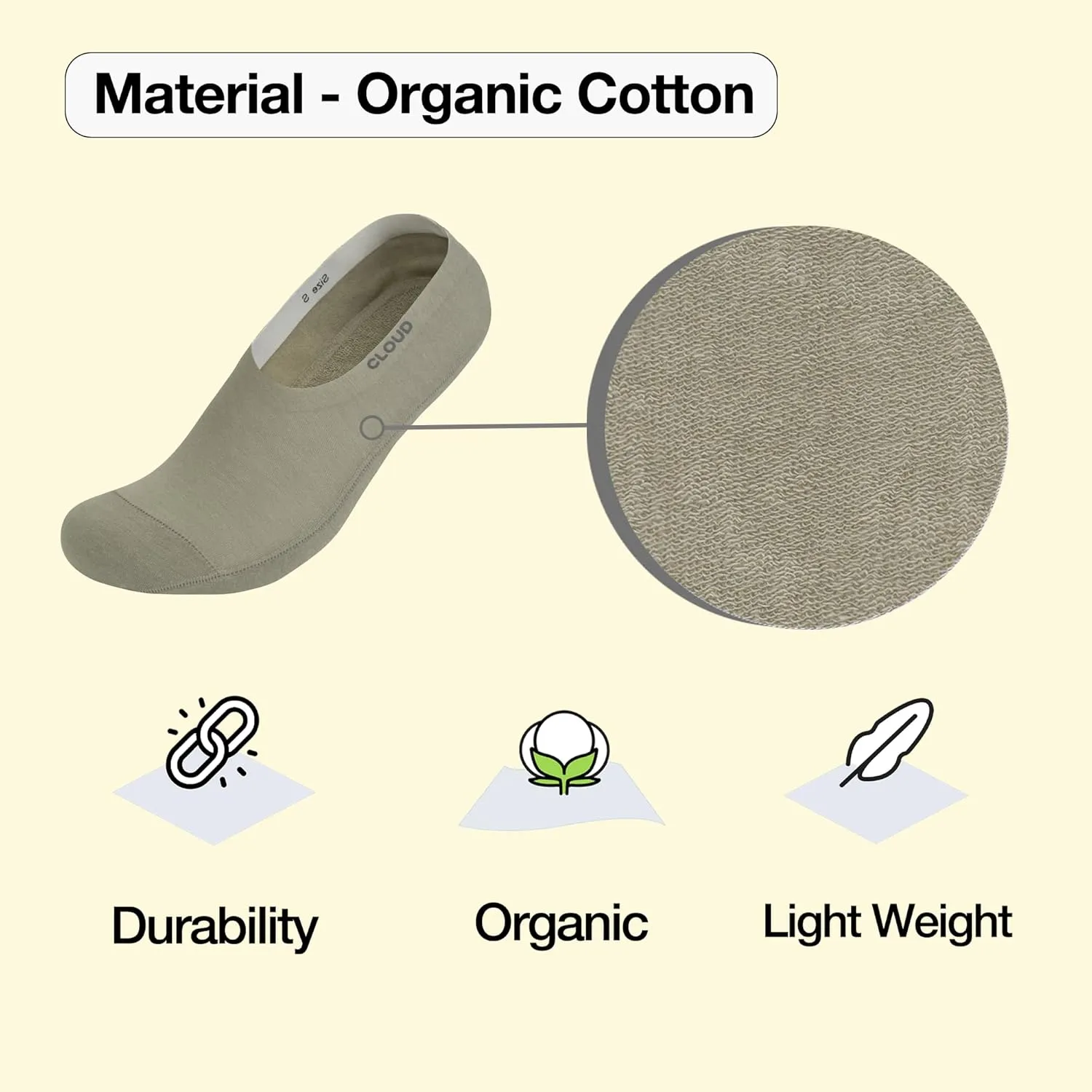 Cloud Ankle Socks for Women & Men - Thin Comfortable Non Slip Invisible Low Cut Cotton No Show Socks for Casual & Formal Wear