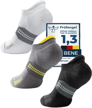 Coolmax Bamboo Viscose Compression Running No Show Socks, Moisture Wicking Cushion AntiBlister Workout Athletic Ankle