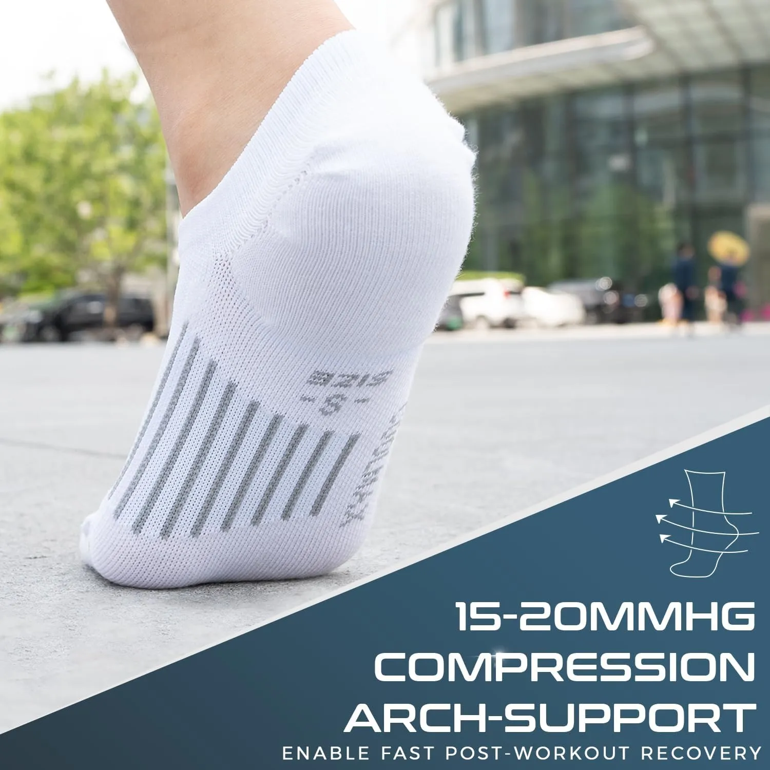 Coolmax No Show Socks 5 Pairs Performance Cooling Compression Running Athletic Thin Breathable Anti Blister Ankle Socks